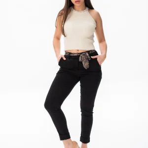 Pantalón Aline Cintura Plizada Negro - Viviana Méndez