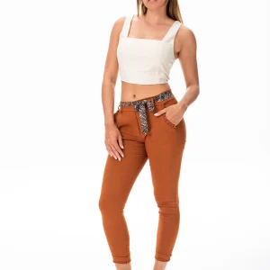 Pantalón Aline Cint Plizada Terracota