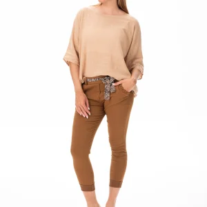 Pantalón Aline Cint Plizada Camel