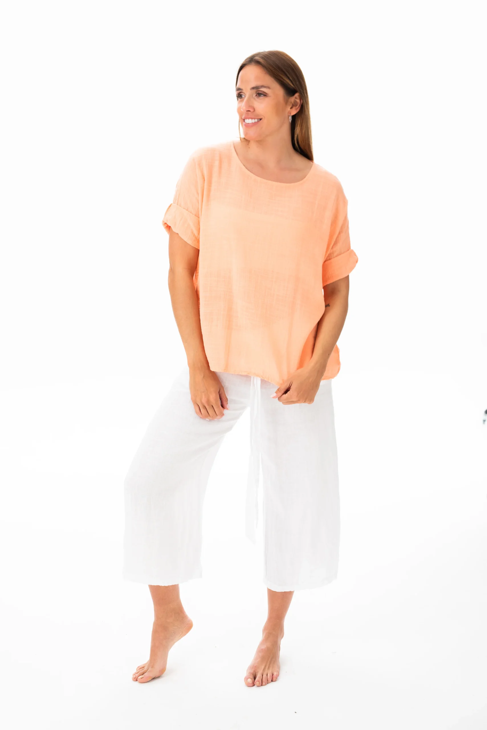 Blusa Básica Coral Claro - Imagen 3