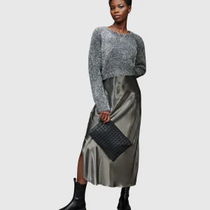 Vestido Rosetta Tinsel Negro/Plata