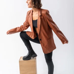 Blazer Ingles Eco Cuero Habano