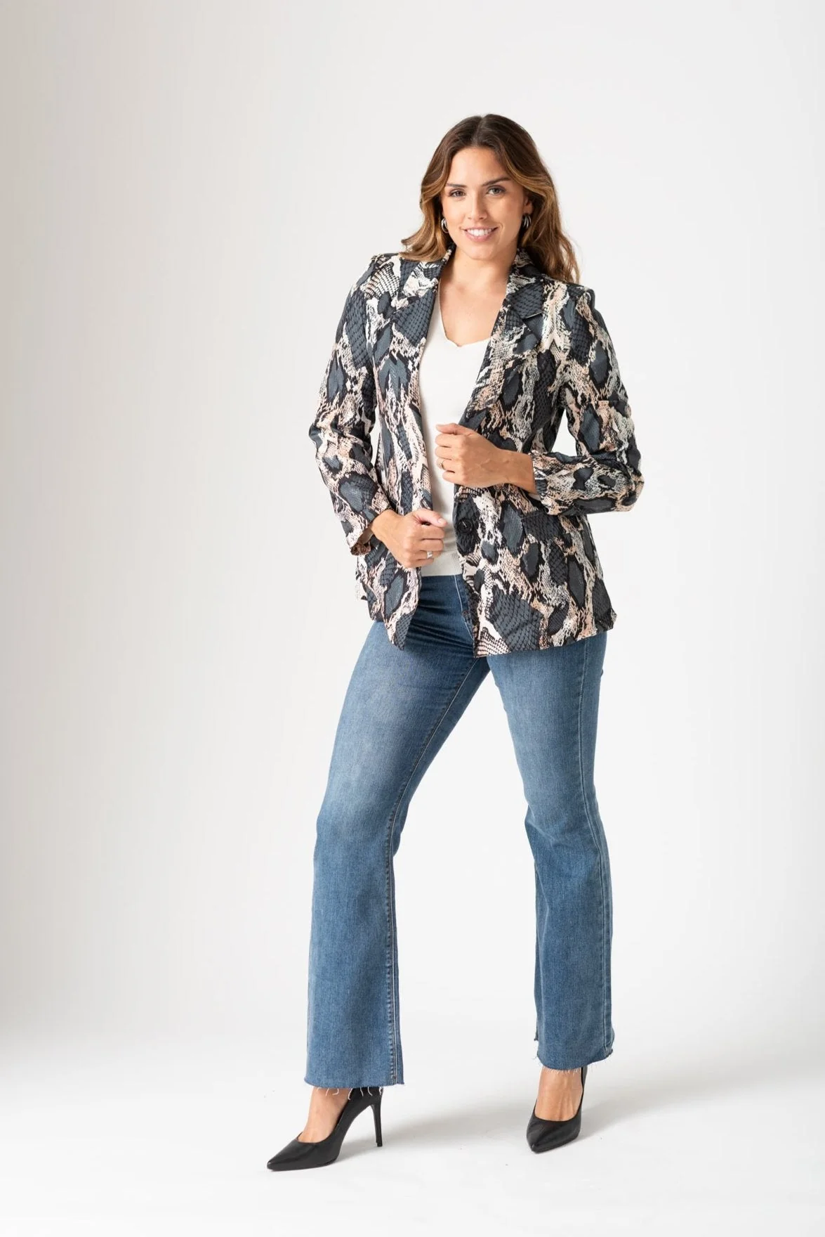 Blazer Print Gris - Imagen 3