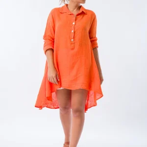 Camisa de Lino Lucía Naranja