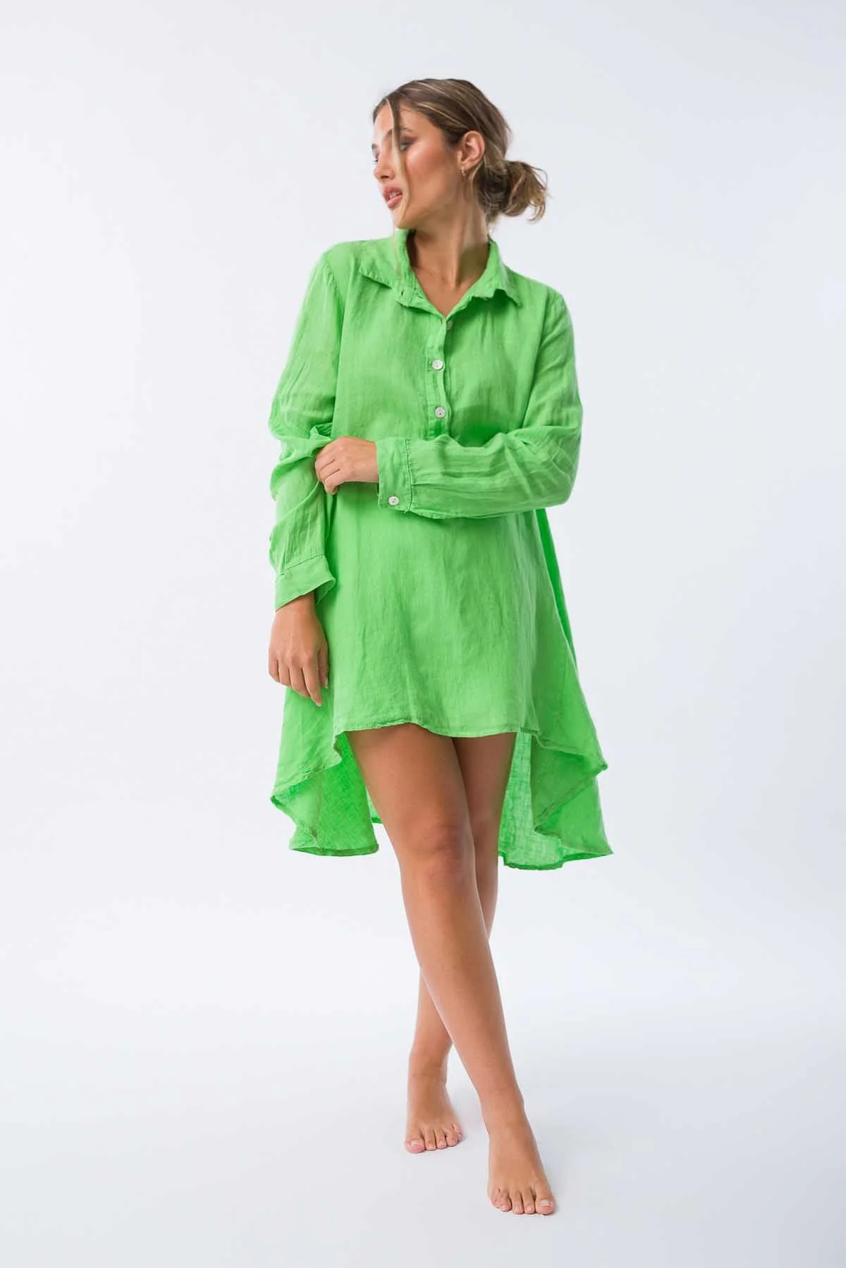 Camisa de Lino Lucía Verde - Imagen 3
