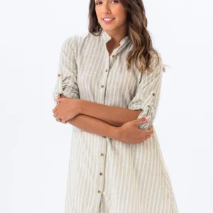 Camisa Larga a Rayas Anchas