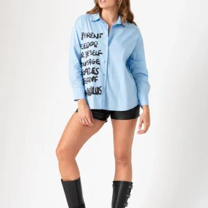 Camisa Soneto - Celeste