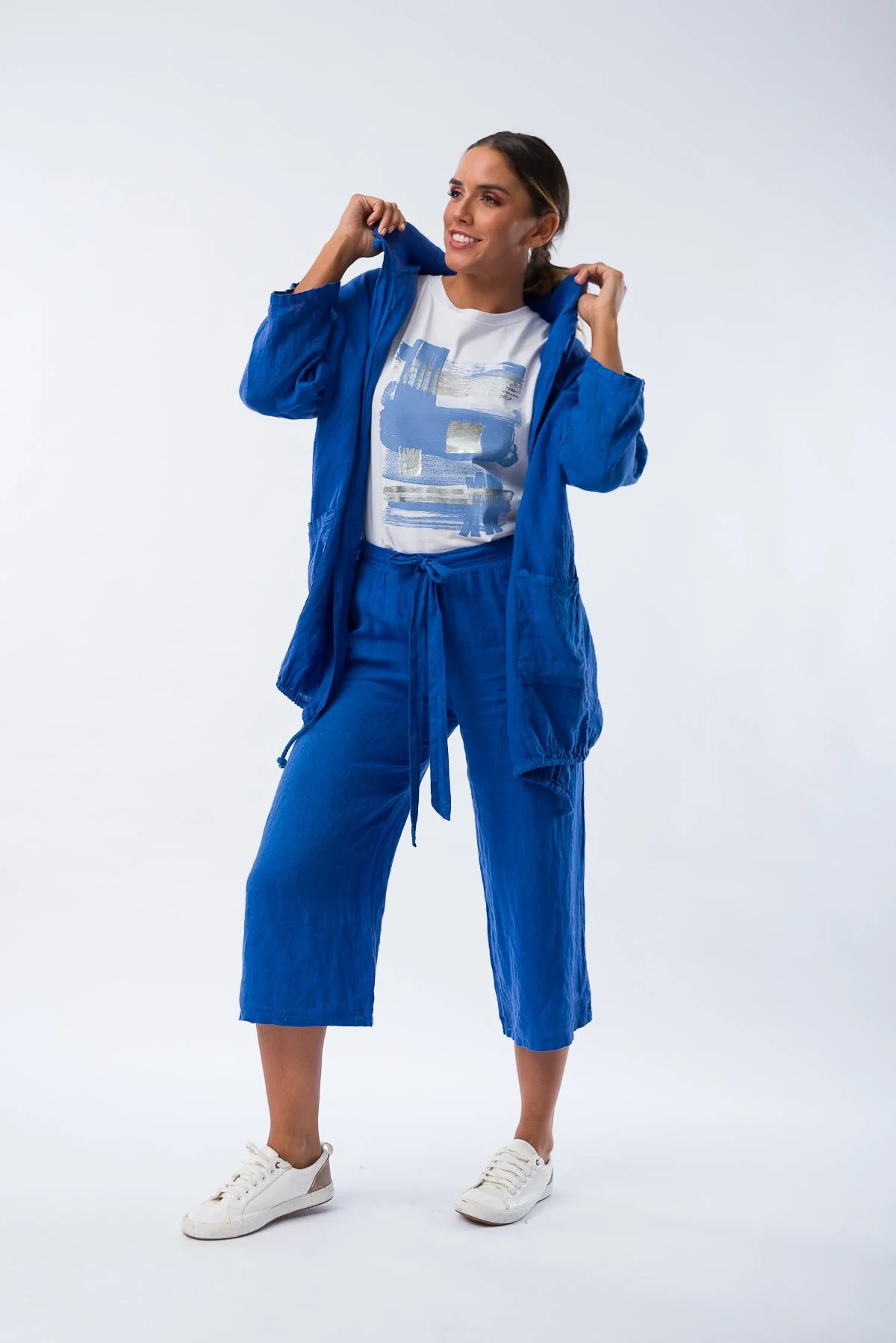 Campera de Lino Dante Azul