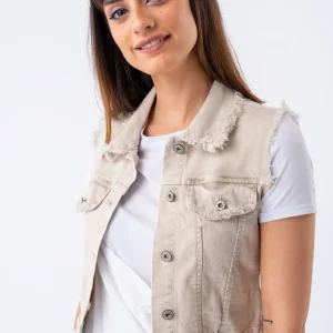 Chaleco de Jeans Colors - Beige