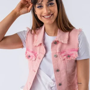 Chaleco de Jeans Colors - Rosa