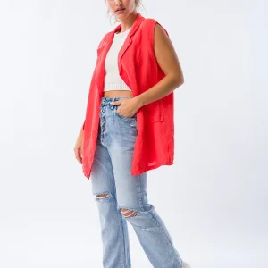 Chaleco de Lino Rojo