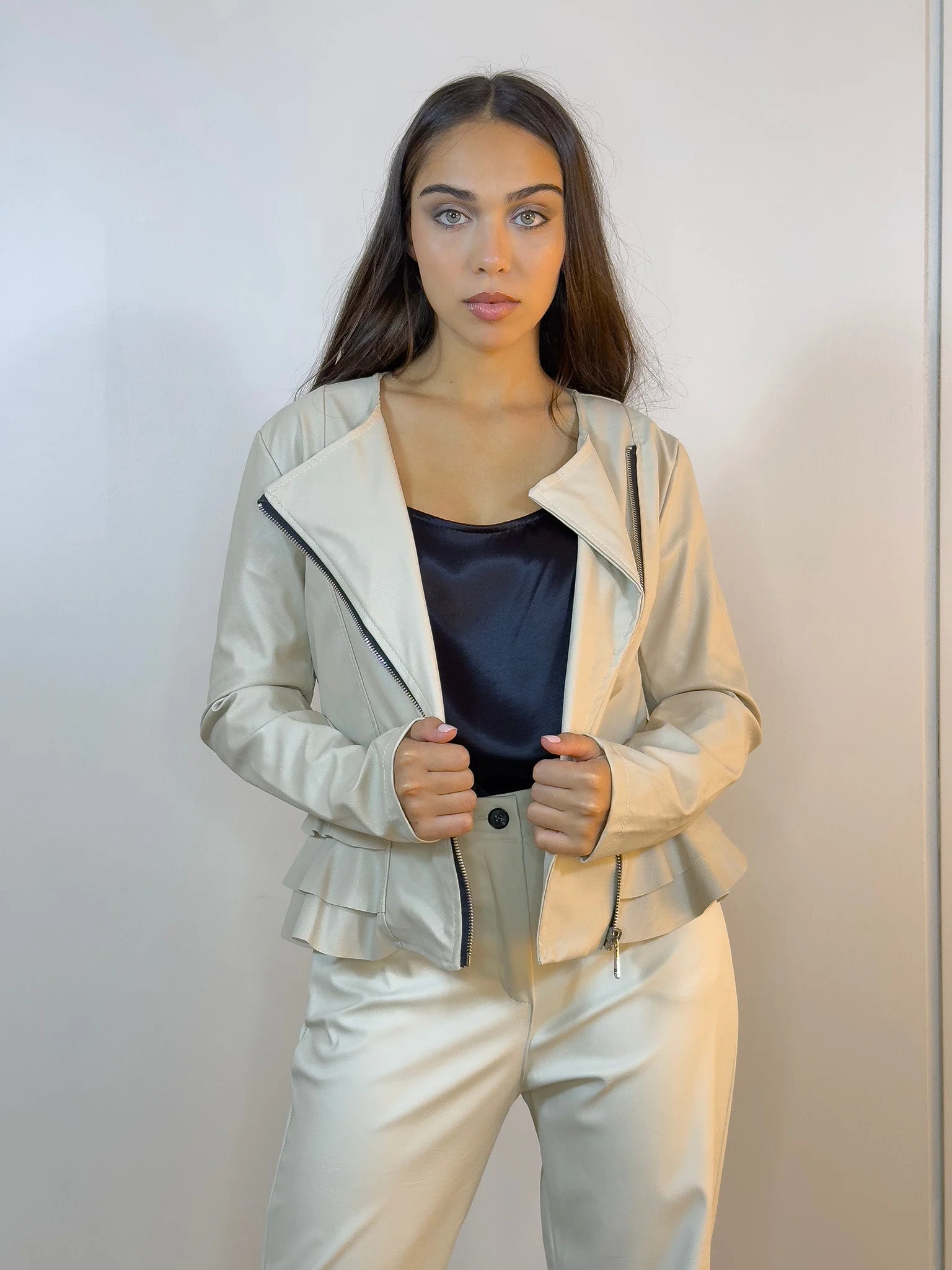 Chaqueta Eco Cuero Fort - Beige