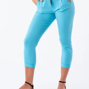 Pantalón Aline Cintura Plizada Celeste
