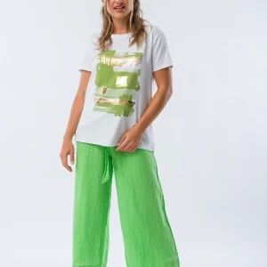 Pantalón Corto de Lino Verde Menta