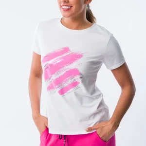 Remera Brosse Blanca/Fucsia