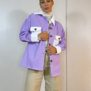 Sobre Camisa Dua - Lila/Blanco