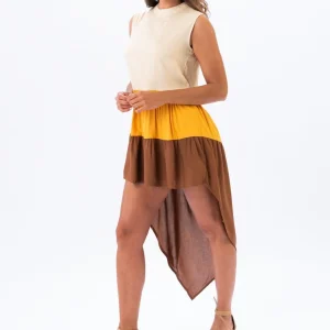 Vestido Irregular Cande Marrón