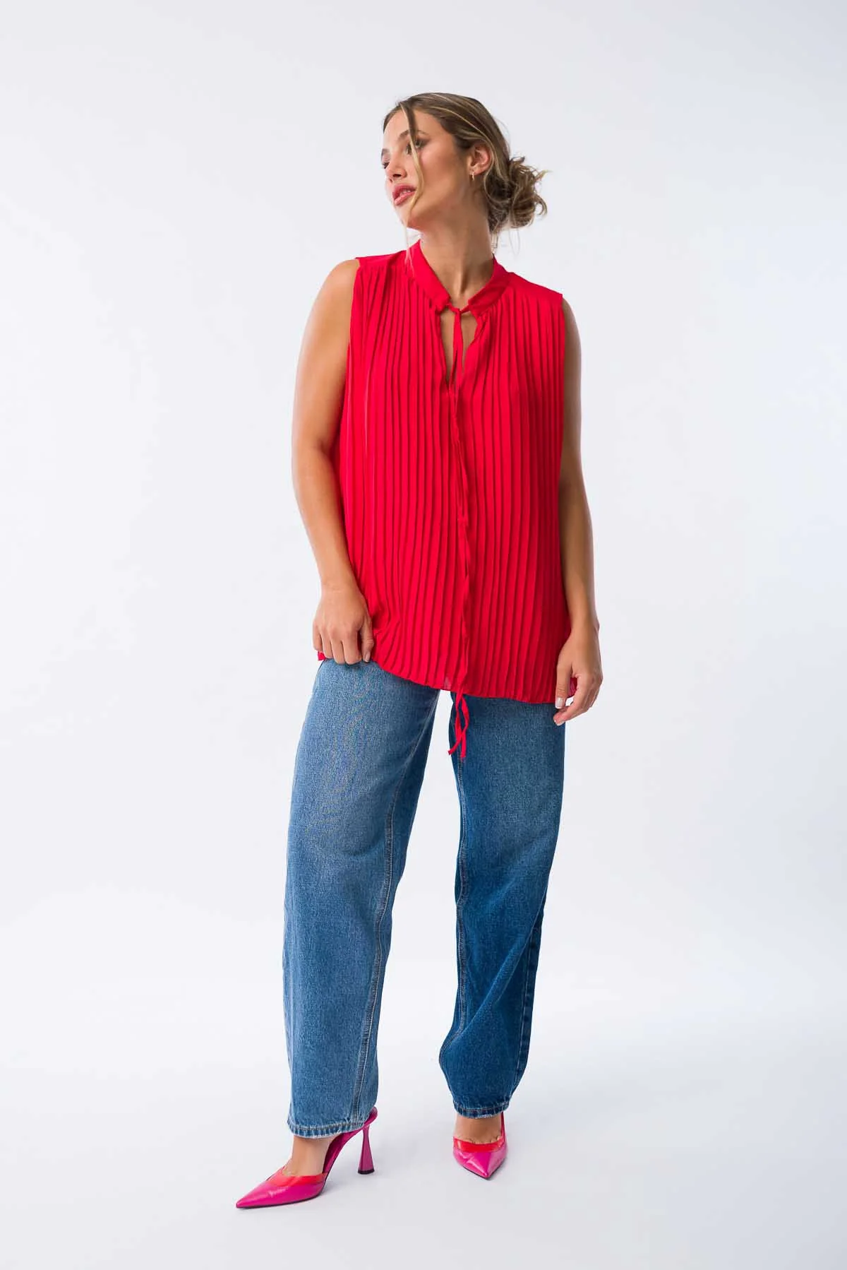 Blusa Plisse Roja