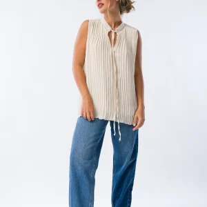 Blusa Plisse Blanca
